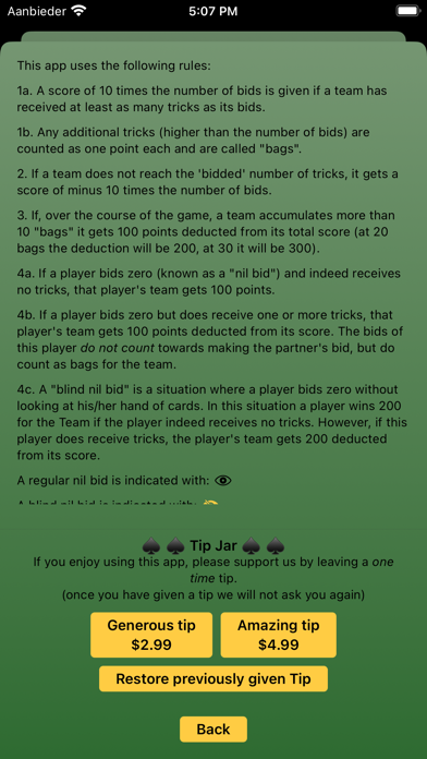 Spades ScoreBook Screenshot