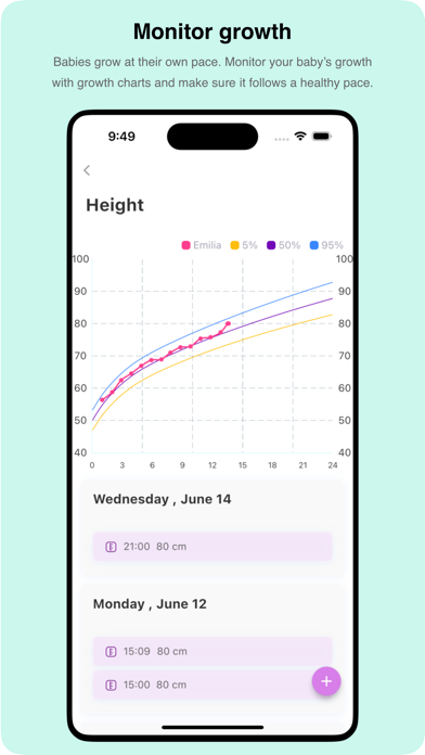 Bonbon Baby Tracker, Baby Log Screenshot