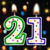 Happy birthday virtual candles icon