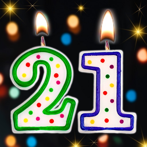 Happy birthday virtual candles icon