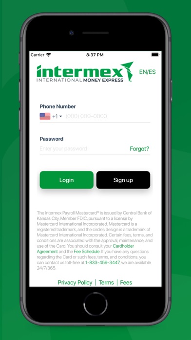 Intermex Payroll Card Screenshot