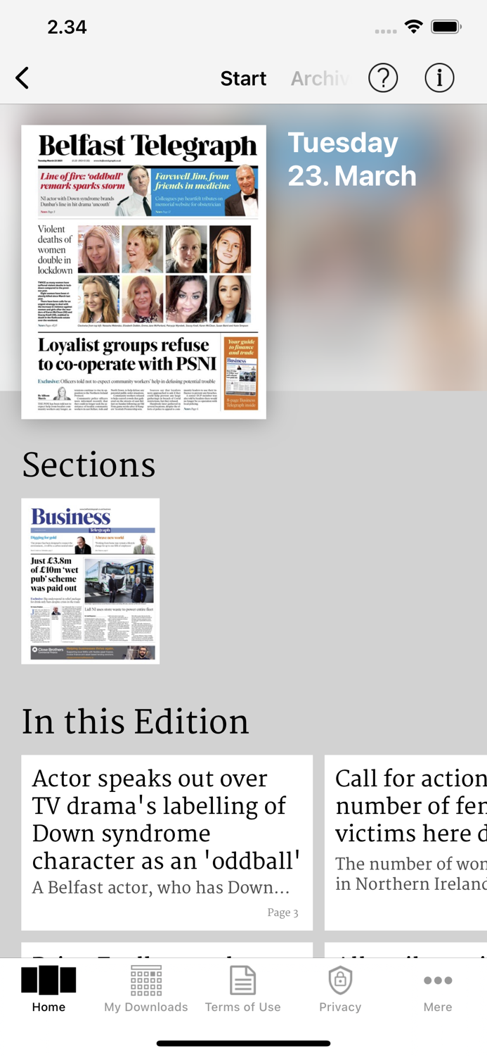 Belfast Telegraph Newsstand