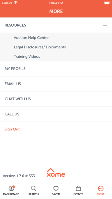Xome Auctions Screenshot