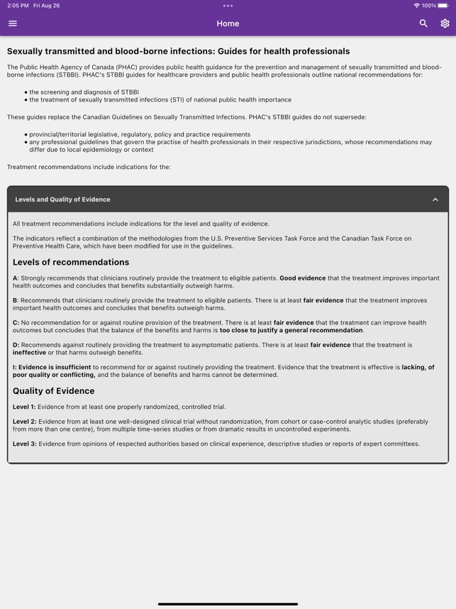 CDN STBBI Guidelines on the App Store