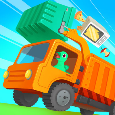 Dinosaur Garbage Truck Games