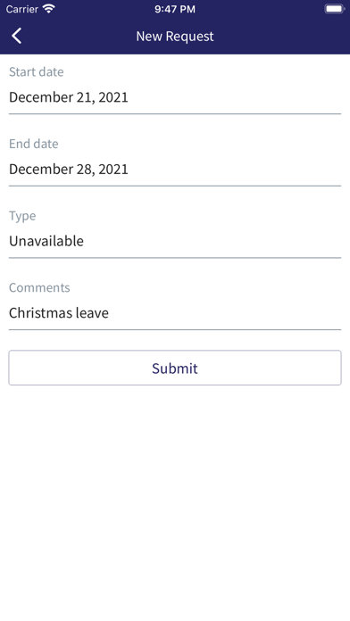CRU Rostering Screenshot