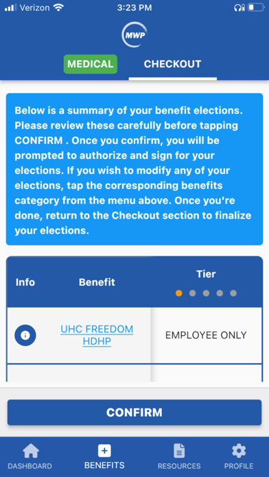 MyWorkplace Benefits Screenshot