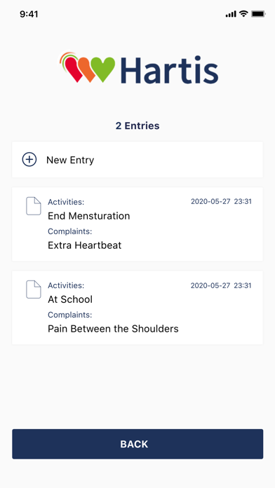 Hartis Dagboek App Screenshot