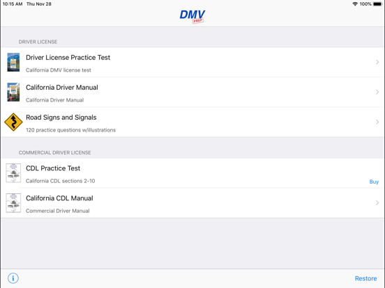 California DMV Test Prep iPad screenshot 1 - Education app