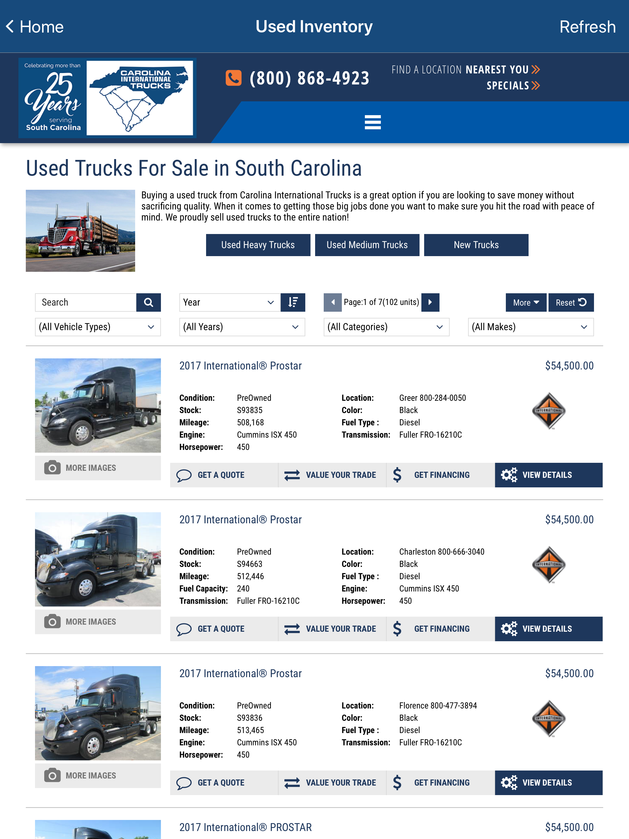 Carolina International Trucks