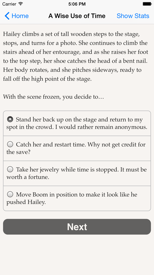 #5. A Wise Use of Time (iOS) By: Choice of Games LLC