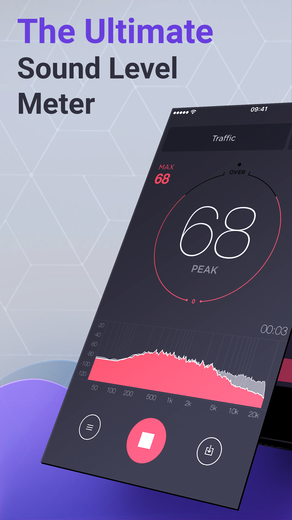 Decibel : dB sound level meter