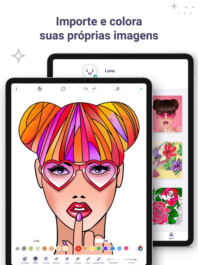 Livros de colorir para meninas adultas versão móvel andróide iOS