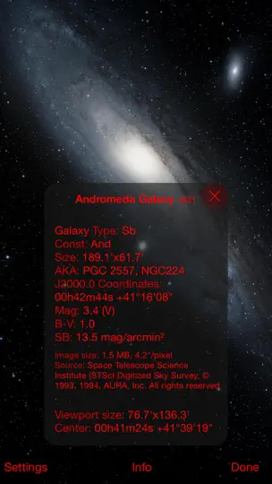 Captura de pantalla de Polar Scope Align en iPhone 6