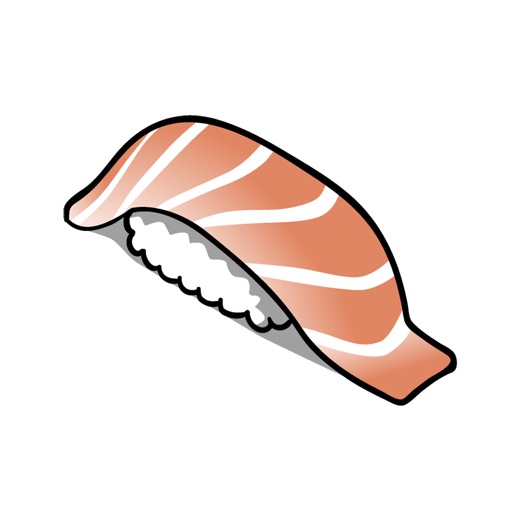 Appetizing sushi sticker icon