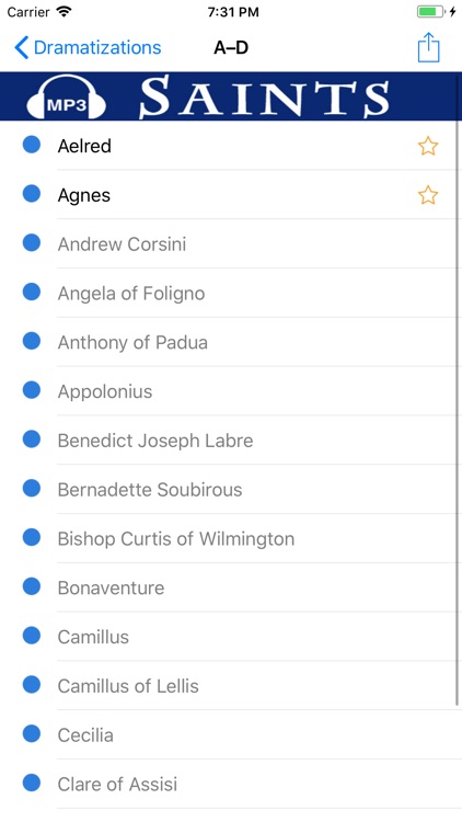 Catholic Saints Audio Library