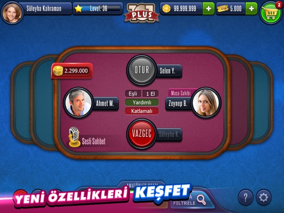 101 YüzBir Okey Plus iPad app afbeelding 1