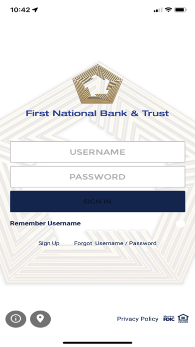 First National Bank & Trust Screenshot