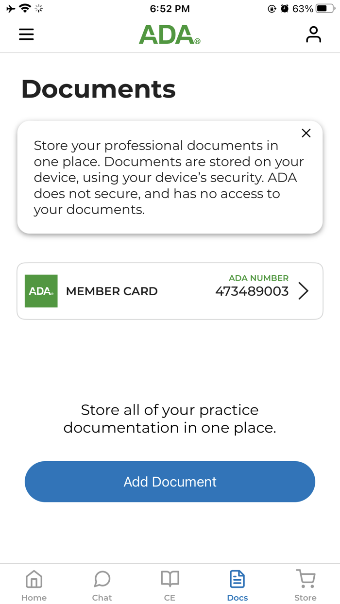 ADA Member App