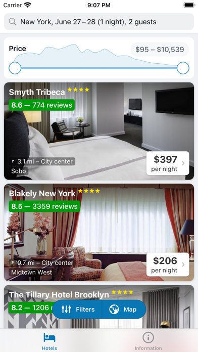 Hotels at the cheapest prices Screenshot
