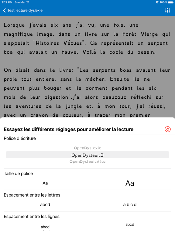 Screenshot #5 pour Test lecture dyslexie francais