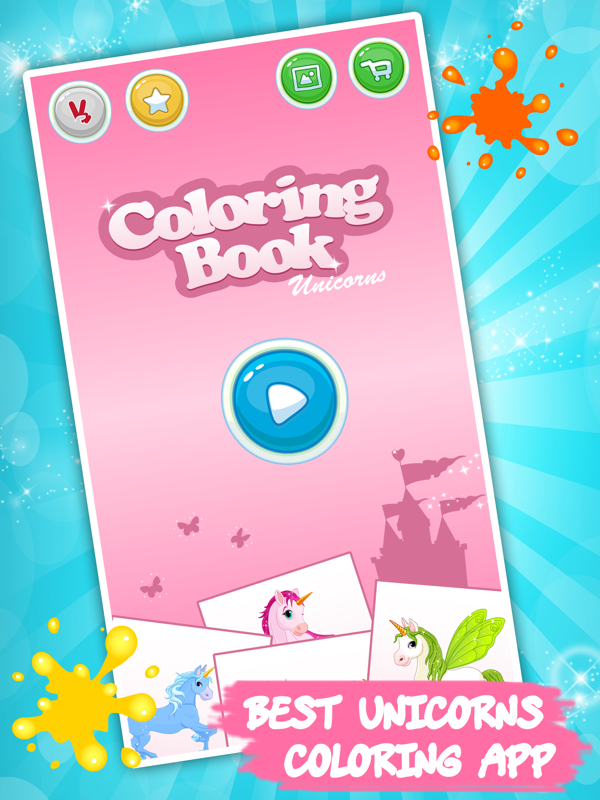 Coloring book Unicorn & Horses screenshot 9