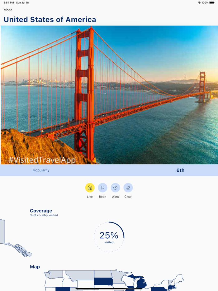 Visited Travel Map With Lists