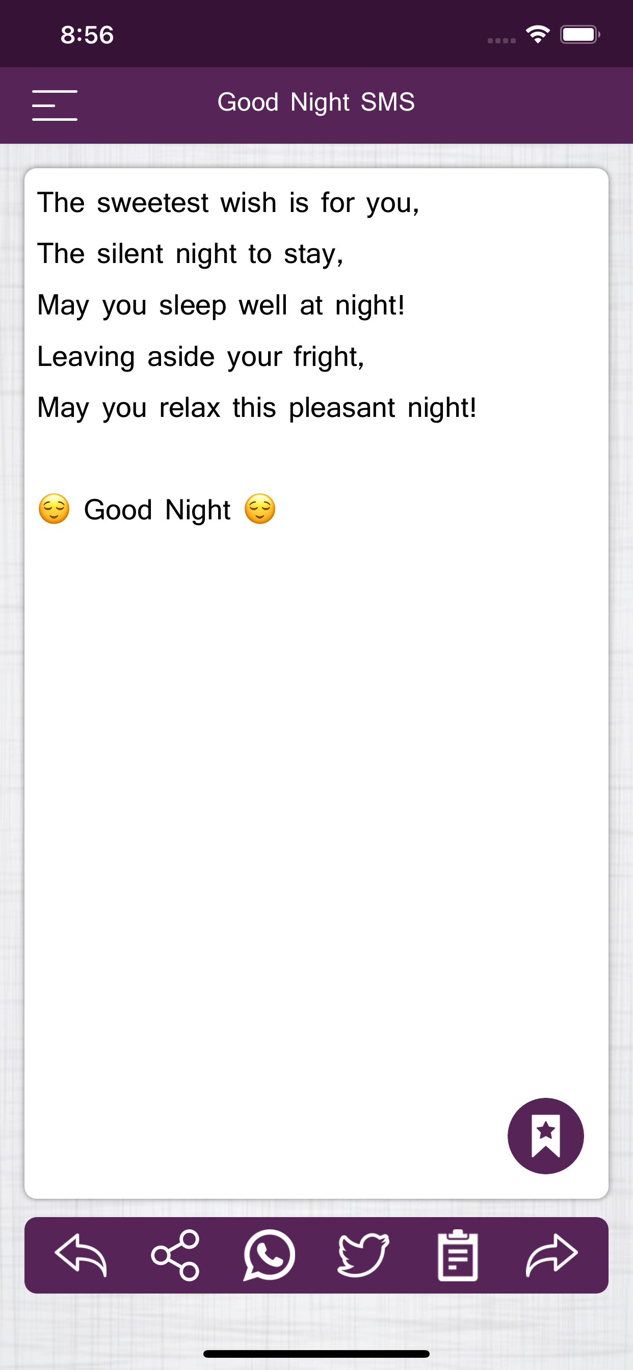 Good Night Wishes SMS