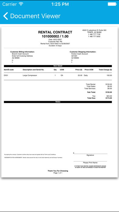 RentalResult DV Screenshot