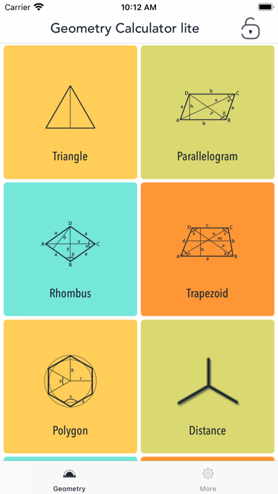 Geometry Calculator. Screenshot