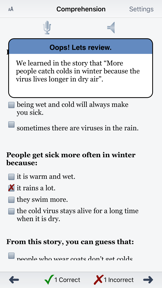 Reading Comprehension: I screenshot