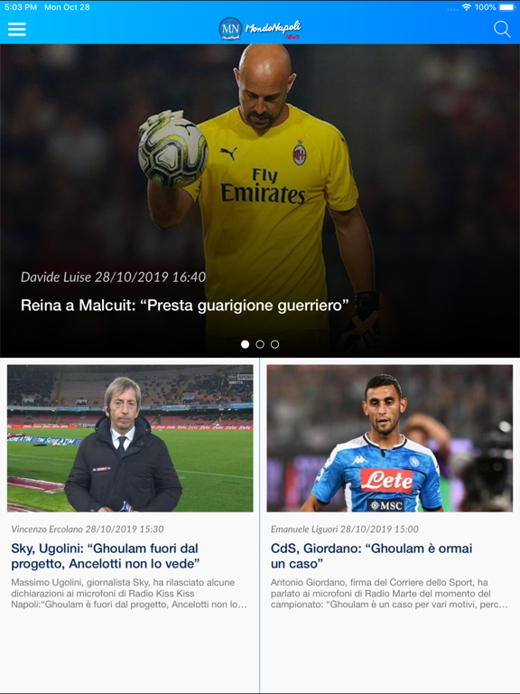 MondoNapoli iPad screenshot 5 - Sports app