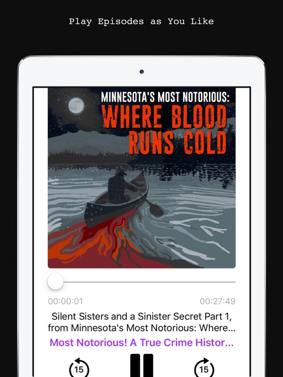 True Crime Podcast iPad screenshot 4 - Entertainment app