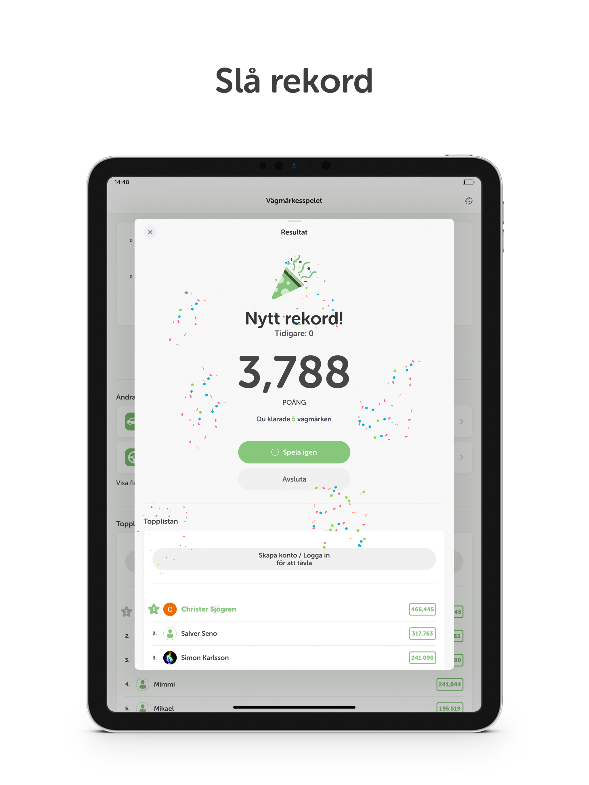 Vägmärkesspelet screenshot 7