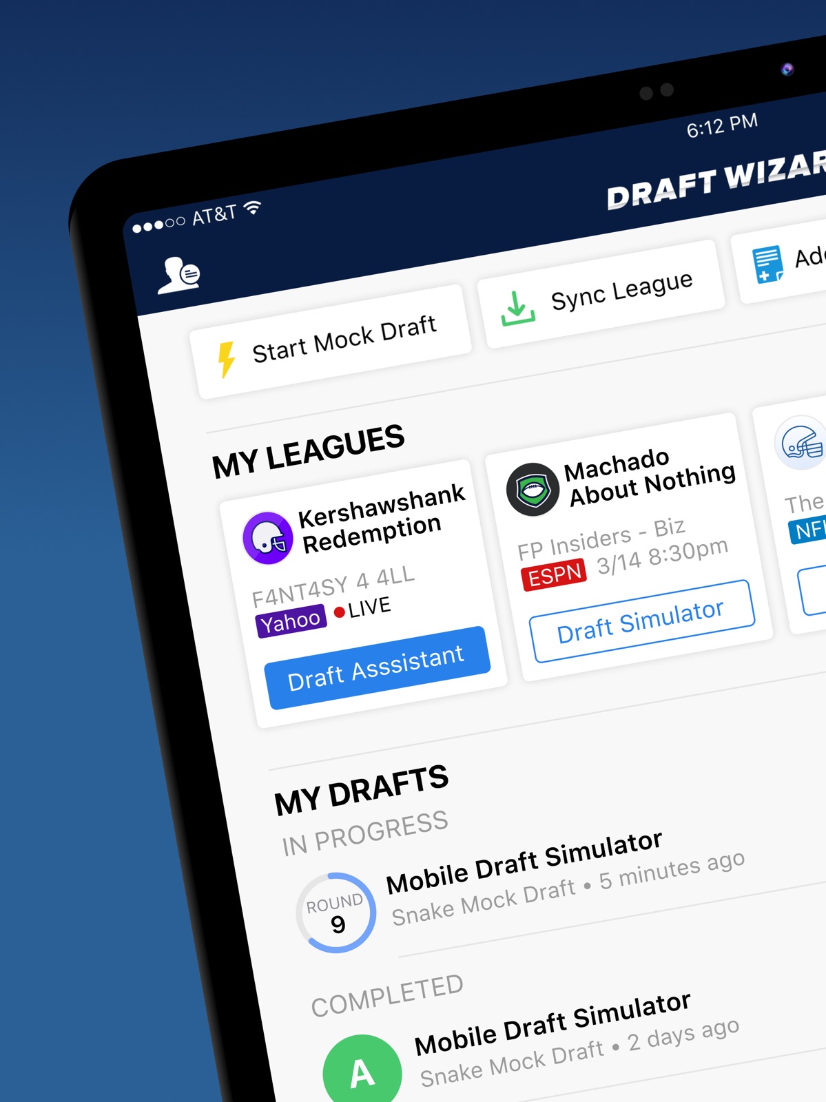 Fantasy Baseball Draft Wizard ipad screenshot 1