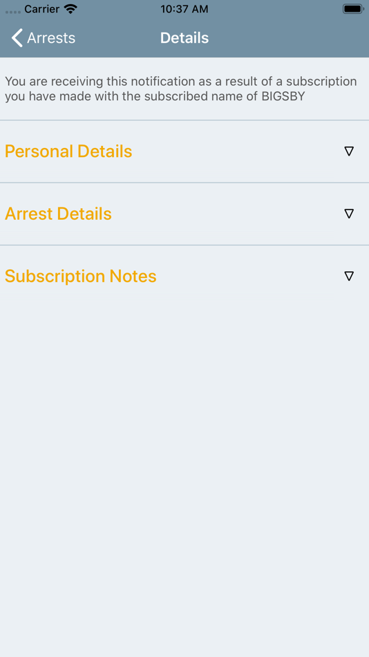 #2. Arrest Alert (iOS) Podle: New York State Office of Information Technology Services