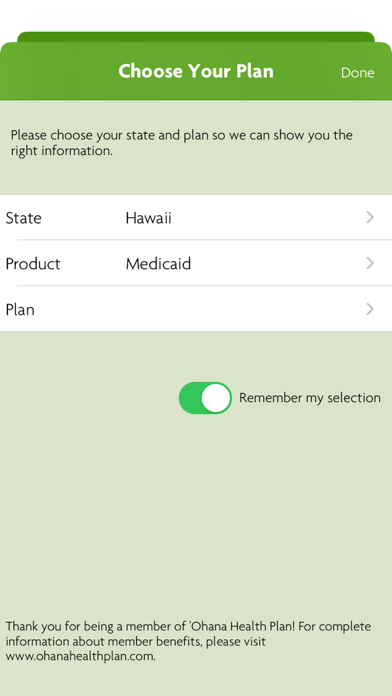 'Ohana Health Plan Screenshot