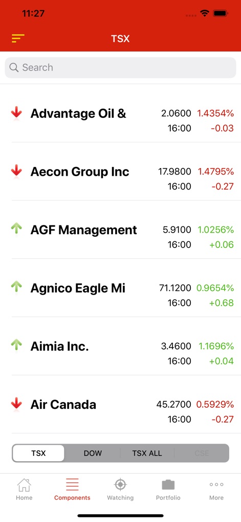 Stocks TSX Index Canada Lite - Finance App | MWM