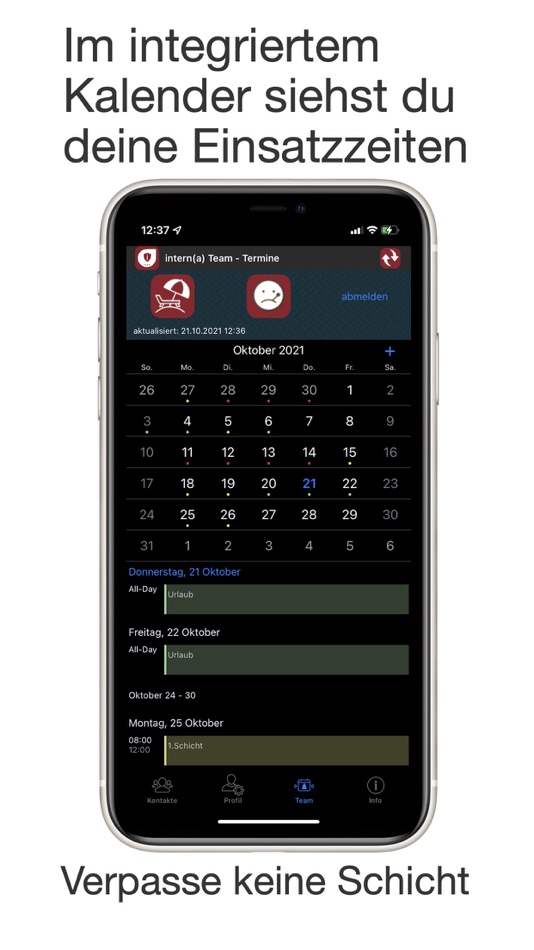 #9. intern@ Time Clock & Messenger (iOS) โดย: Marcel Poschitzke
