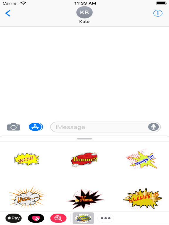 Comic stickres iPad screenshot