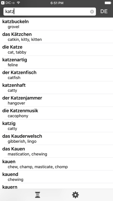 German-English offline dict. Screenshot