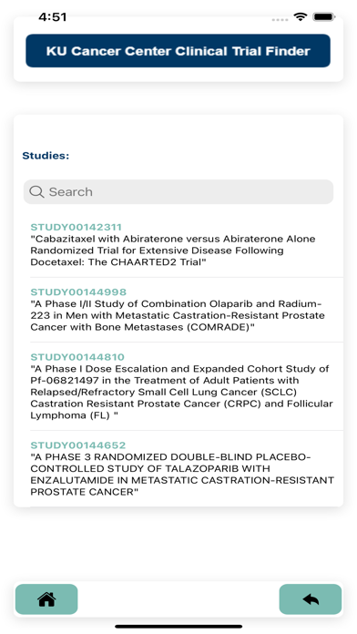 KUCC Clinical Trial Finder Screenshot