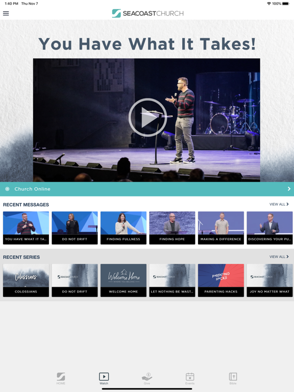 Seacoast Church iPad screenshot 4 - Lifestyle app