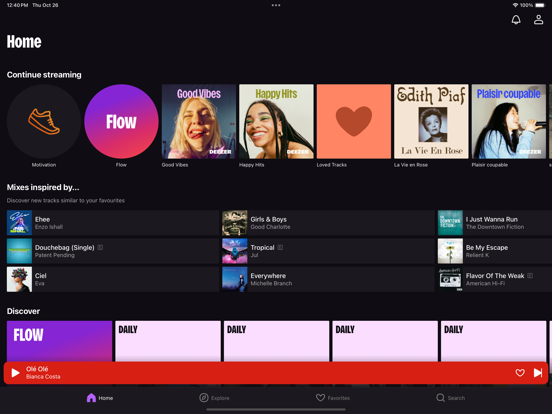 Deezer - Muziek en podcasts iPad app afbeelding 1