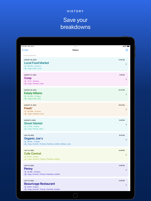 Split! your receipts iPad screenshot 7 - Finance app
