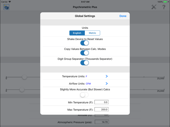 Screenshot #5 pour HVAC Psychrometric Plus