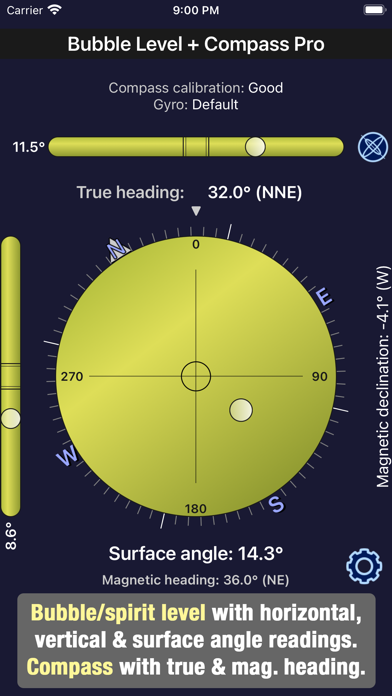 Screenshot #1 pour Bubble Level + Compass Pro