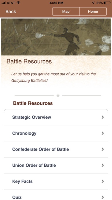 Gettysburg Battle App Screenshot