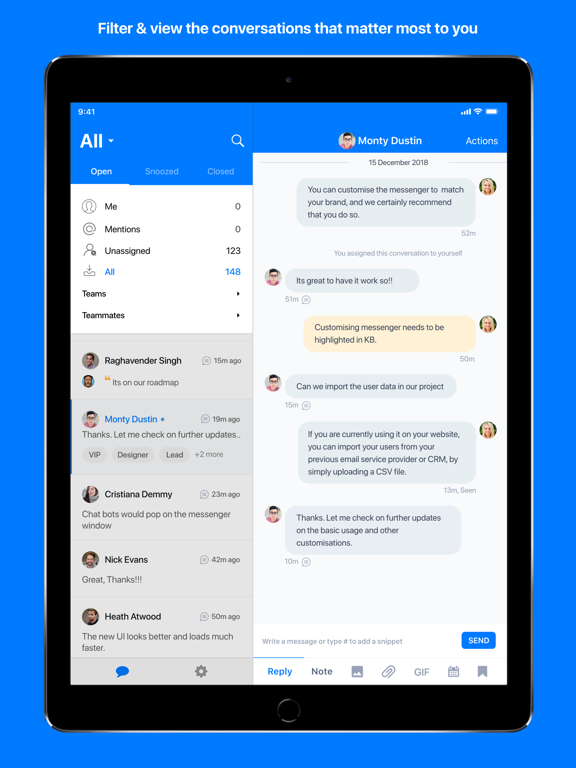Gist Live Chat iPad screenshot 2 - Business app