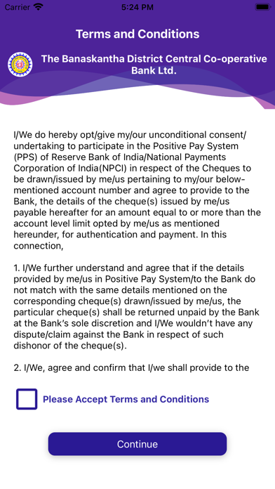 BANAS BANK Positive Pay Screenshot